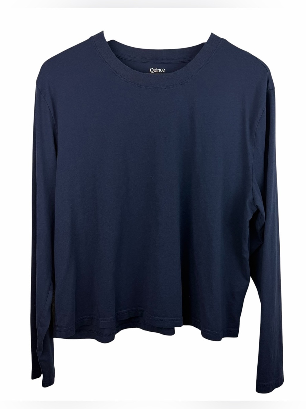Quince | Navy Blue Cotton Modal Relaxed Long Sleeve Tee